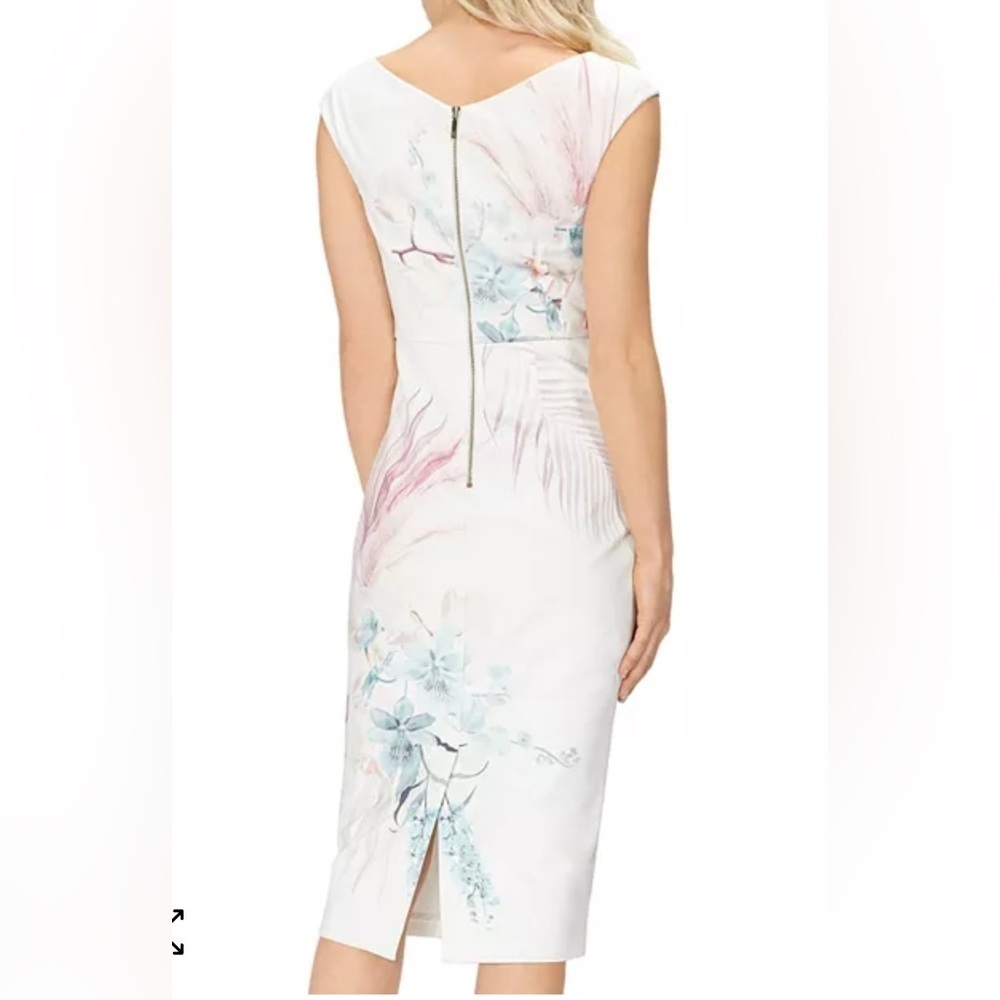 Ted Baker Serendipity Floral Print Sheath Dress Elegant Sleeveless Dress Size 1 - Picture 2 of 11